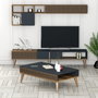Hanah Home Milan Set 483 - Conjunto de salón nogal y antracita